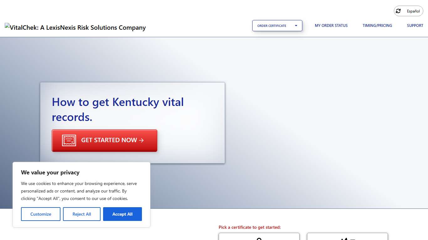 Kentucky (KY) Marriage Certificates | Marriage Records - VitalChek
